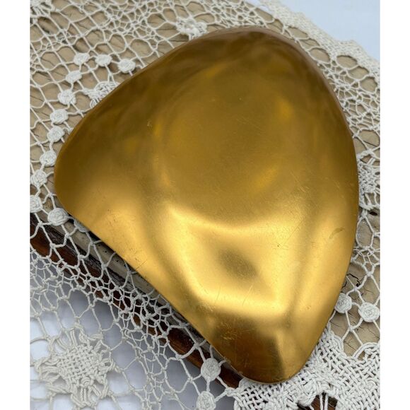 Vintage MCM Brass and Mosaic Tile Trinket Dish Blue White - Picture 4 of 6